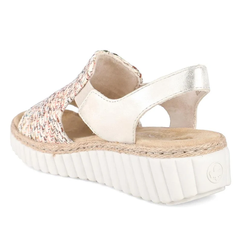 Rieker Extra Wide Antistress Slip On Sandals - RKR43082 / 330 733 - Beige Multi