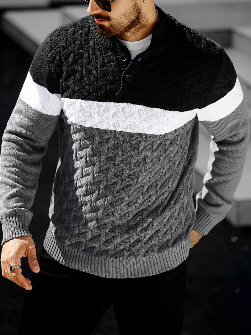 Lilfad - Lässiger Strick Pullover Mit Stehkragen
