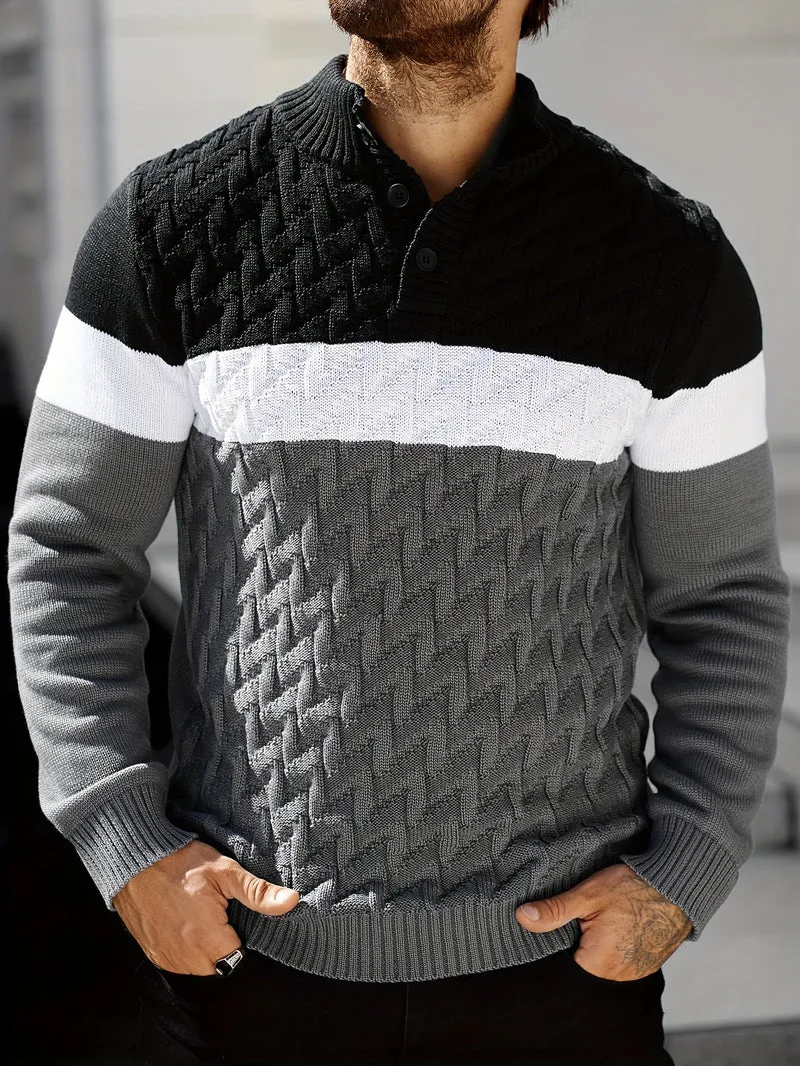 Lilfad - Lässiger Strick Pullover Mit Stehkragen