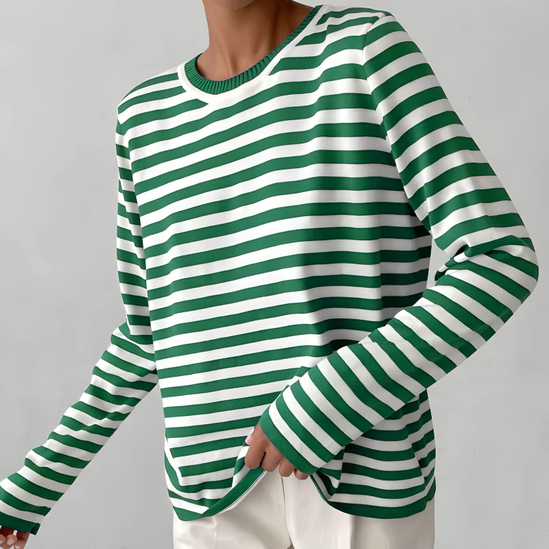 Quintina - Eleganter Langarm Pullover Mit Streifenmuster