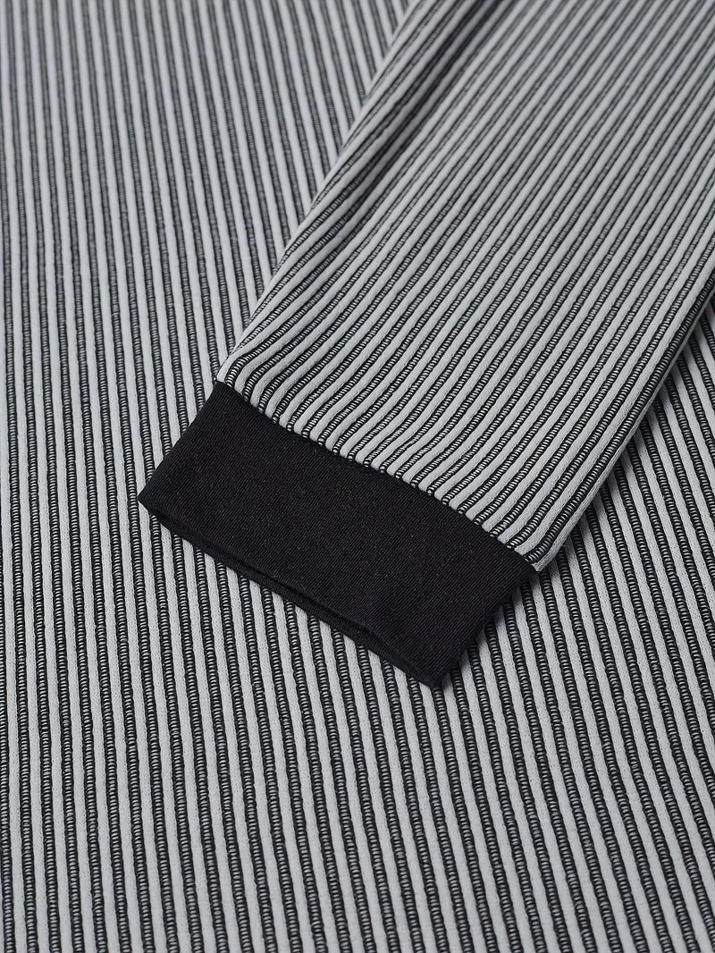 Deegan - Langärmliges Henley Hemd Mit Strukturiertem Gestreiftem Kragen