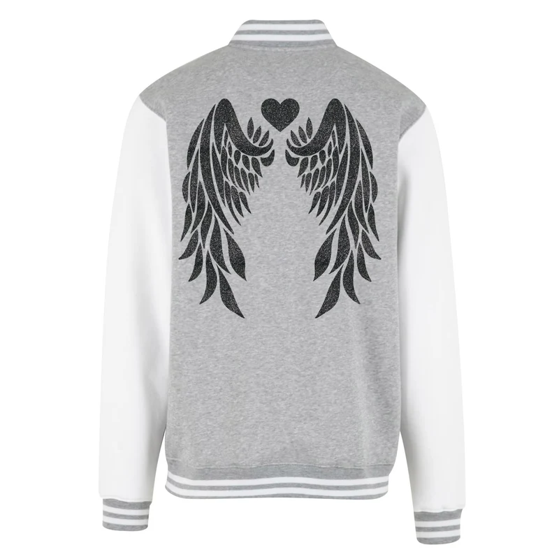 Collage Jacke - Angel Wings - Schwarz Glitter