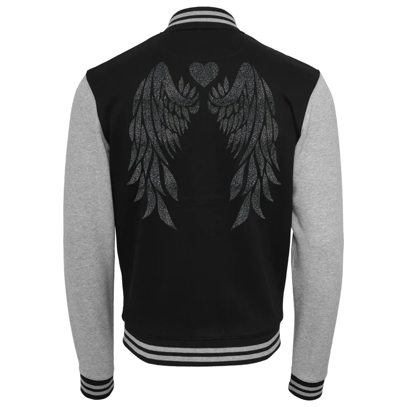 Collage Jacke - Angel Wings - Schwarz Glitter
