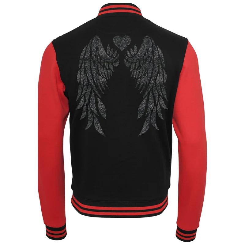 Collage Jacke - Angel Wings - Schwarz Glitter