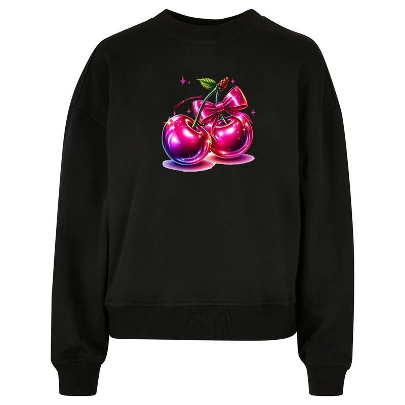 Ladies Oversized Sweatshirt -Pink Cherry Kirsche