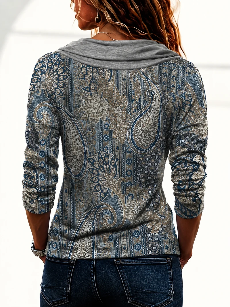 Vinja – Oberteil Mit Rollkragen Und Paisley-Muster