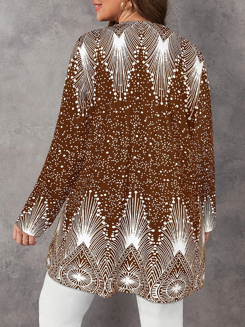 Joalyne - Lässige Strick Jacke Mit Polka Dot Und Streifenmuster