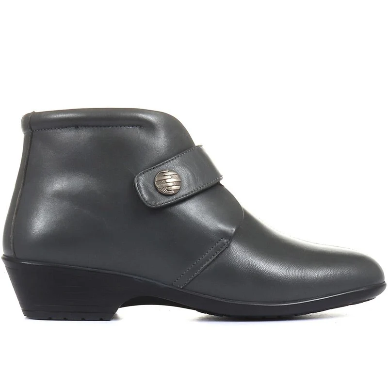 Leather Ankle Boots - KF28026 / 313 332 - Grey