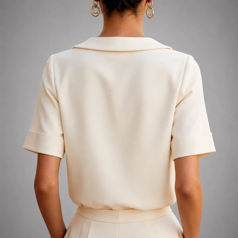Genila – Bluse Mit Kurzen Ärmeln Und Rundkragen