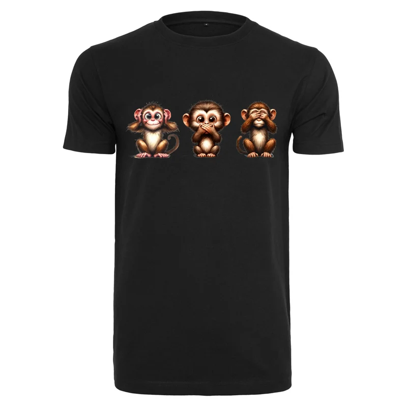 Affenbande T-Shirt – Damen Shirt mit süßem Affen-Print