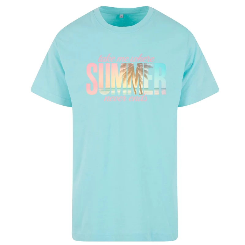 Summer Never Ends T-Shirt – Damen Shirt mit Summer Statement Print