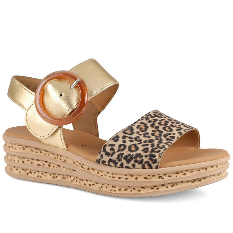 Gabor Leather Adjustable Fasten Wedge Sandals - GABC43005 / 330 726