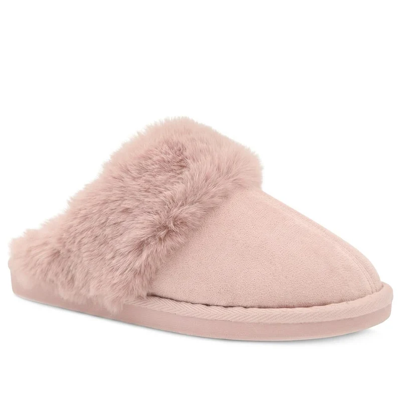 Luxury Faux Fur Lined Warm Mule Slippers - GALOP44006 / 330 024 - Blush