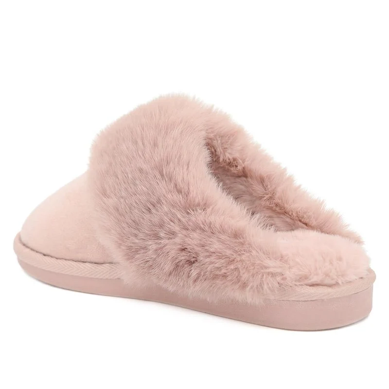 Luxury Faux Fur Lined Warm Mule Slippers - GALOP44006 / 330 024 - Blush
