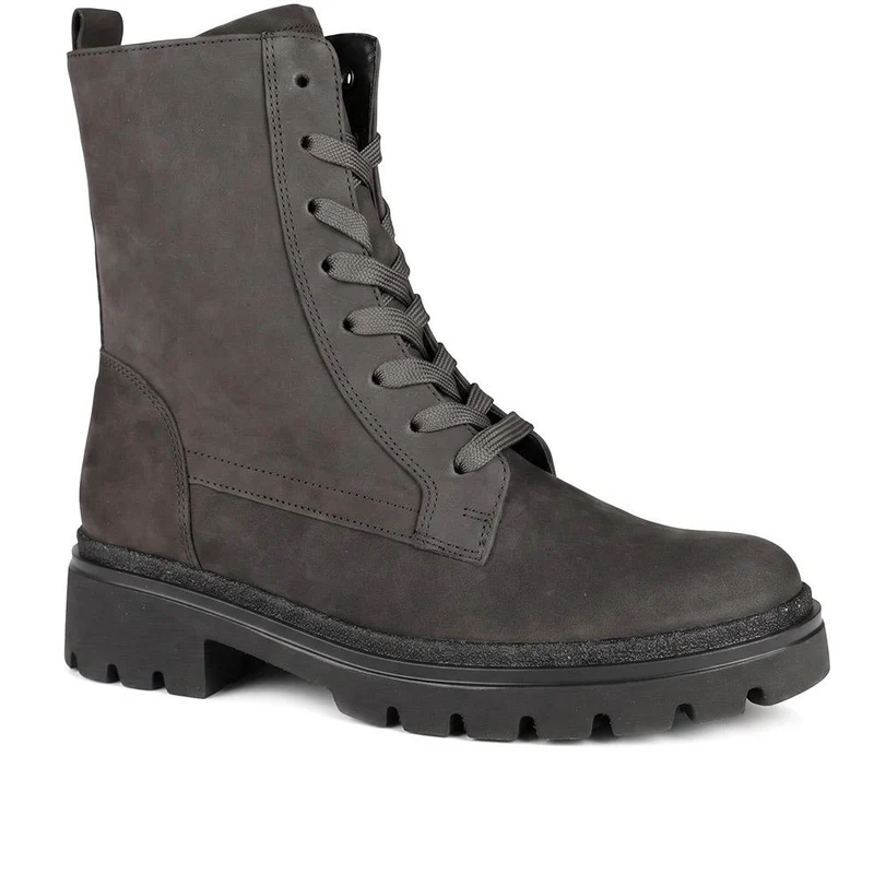 Gabor Wide Fit Leather Lace Up Boots - GABC44064 / 330 673