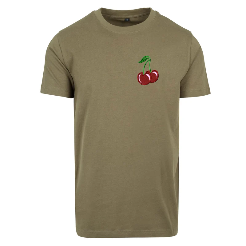 Kirsche Cherry Stick T-Shirt – Damen Shirt mit dezentem Cherry-Motiv