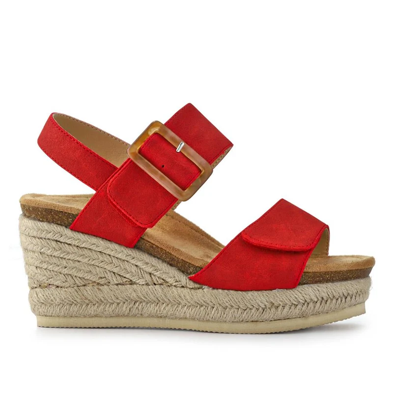Wedge-Heeled Espadrilles - BELWBINS41056 / 327 236 - Red
