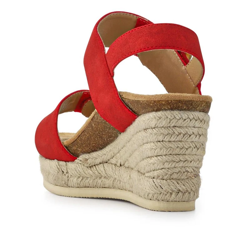 Wedge-Heeled Espadrilles - BELWBINS41056 / 327 236 - Red