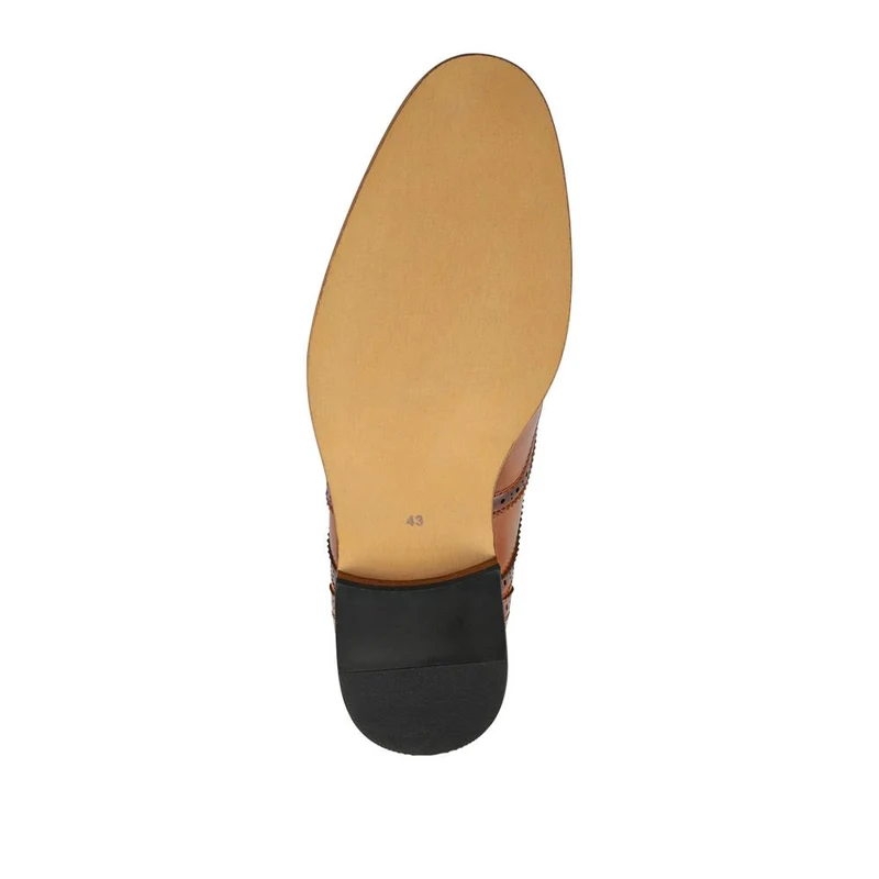 Wide Fit Smart Lace-Up Shoes - XINGH42001 / 327 938 - Tan