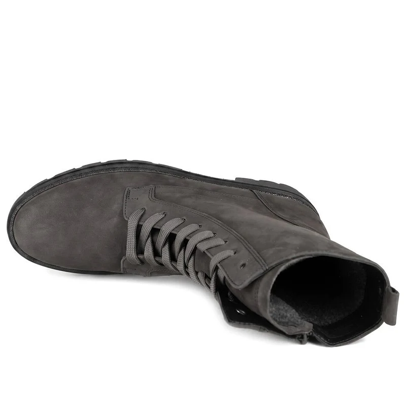 Gabor Wide Fit Leather Lace Up Boots - GABC44064 / 330 673 - Dark Grey