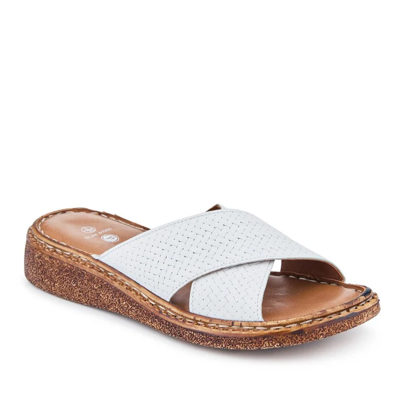 Cushioned Leather Mules - BOAY41000 / 327 605 - White