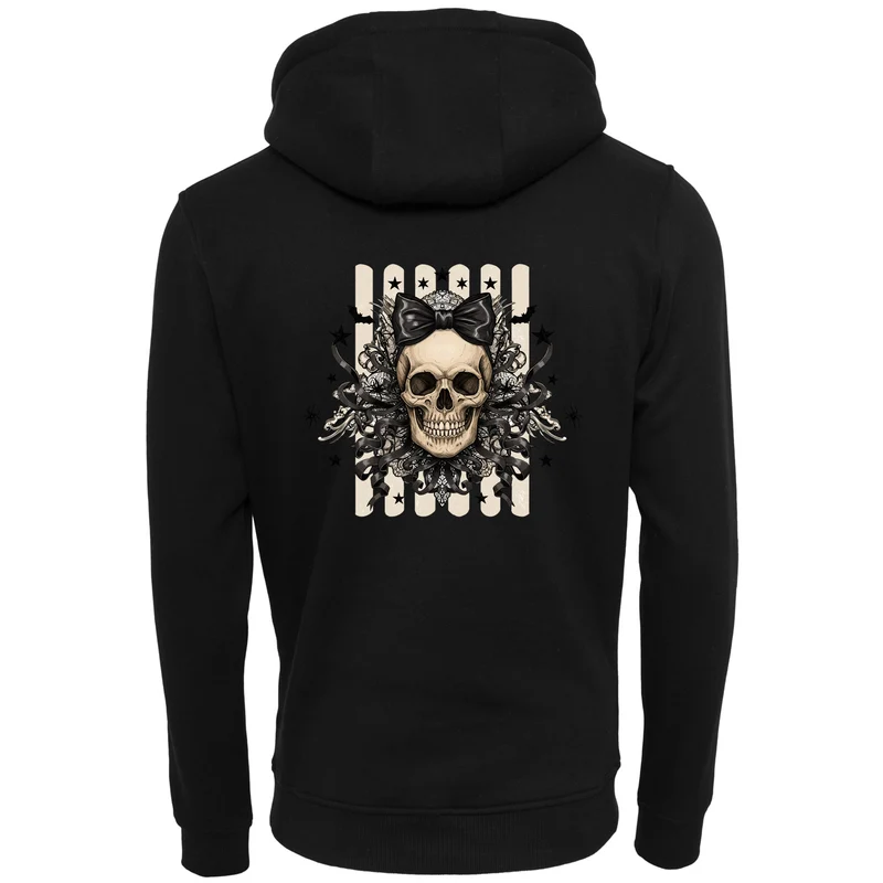 ZIP Hoodie - Black Ribbon Skull