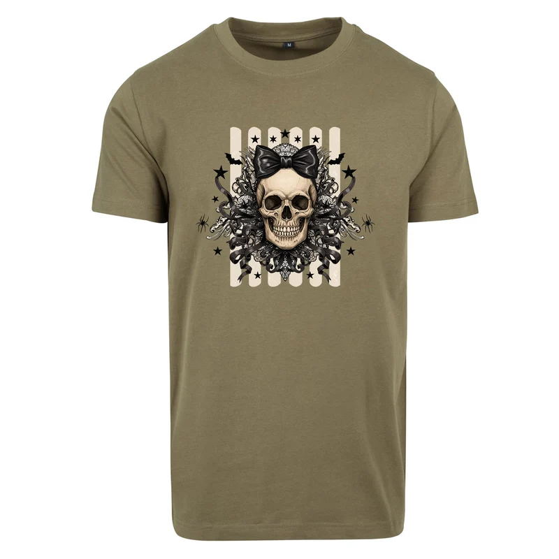 T-Shirt Shirt - Black Ribbon Skull