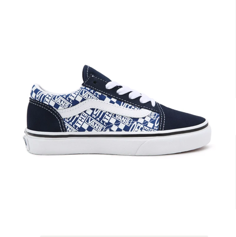 VANS Old Skool Off the Wall Sneaker für Kinder – Dunkelblau/Weiß