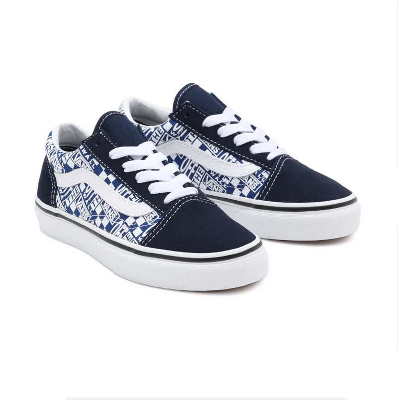 VANS Old Skool Off the Wall Sneaker für Kinder – Dunkelblau/Weiß