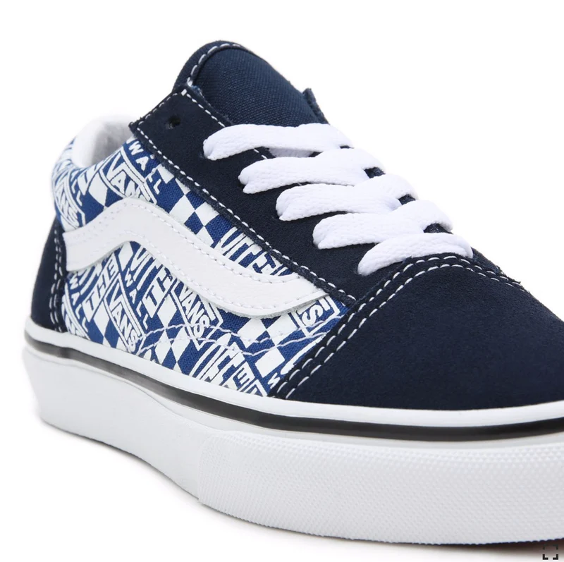 VANS Old Skool Off the Wall Sneaker für Kinder – Dunkelblau/Weiß