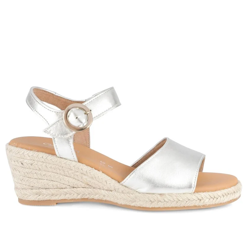 Gabor Wedge Heel Buckle Fasten Espadrilles - GABC43511 / 330 409 - Metallic