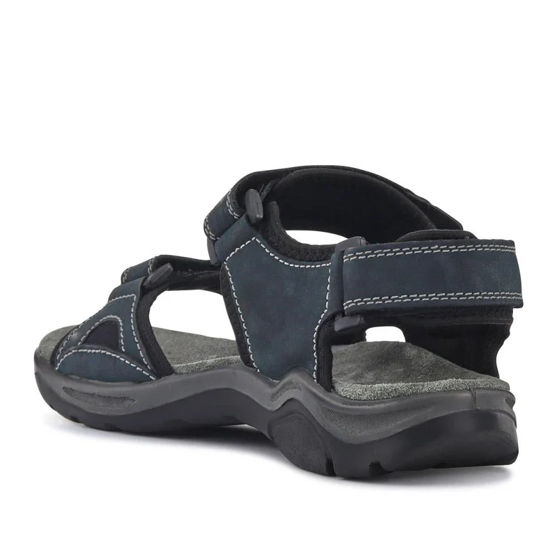 Leather Touch-Fasten Sandals - DDIN41006 / 327 395 - Navy-Brown