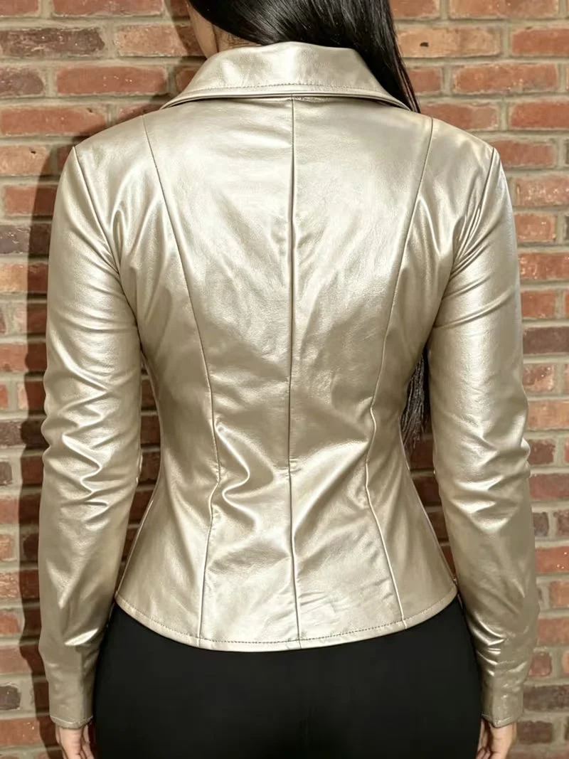 Shiona – Lederjacke Mit Vordertaschen