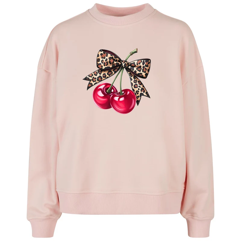 Ladies Oversized Sweatshirt - Hot Cherry