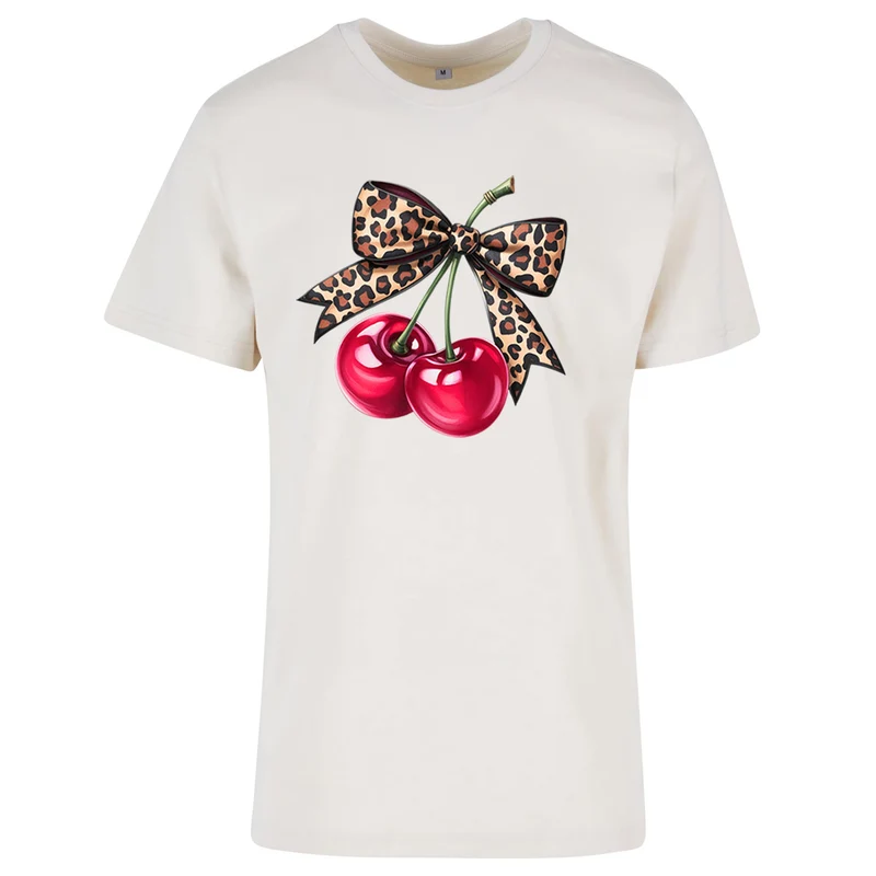 Hot Cherry T-Shirt – Damen Shirt mit Cherry-Print und Leo-Schleife