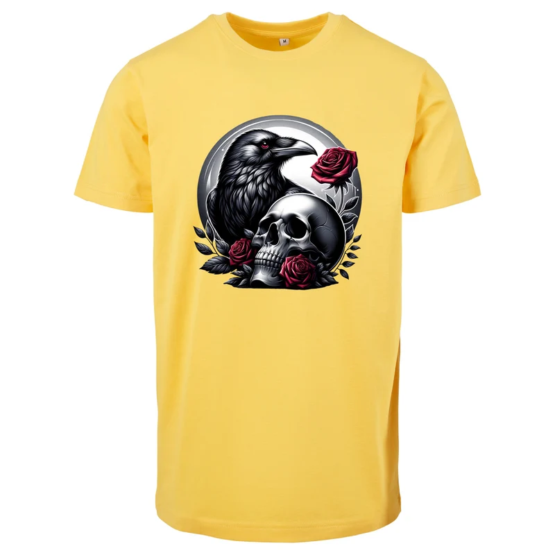 Gothic Valentine T-Shirt – Statement Shirt mit Raven, Skull & Rose Print