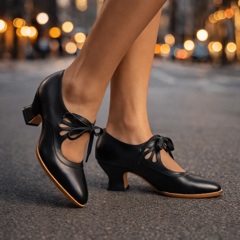 Anasty – Pumps Mit Schnürung Und Mittlerem Absatz