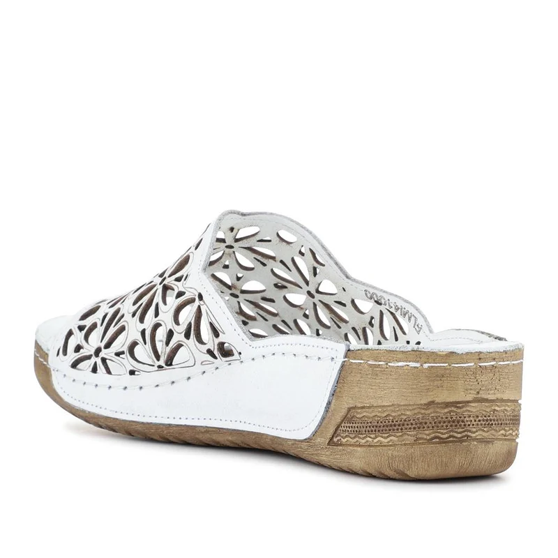 Breathable Cushioned Leather Mules - FLMI41000 / 327 607 - White