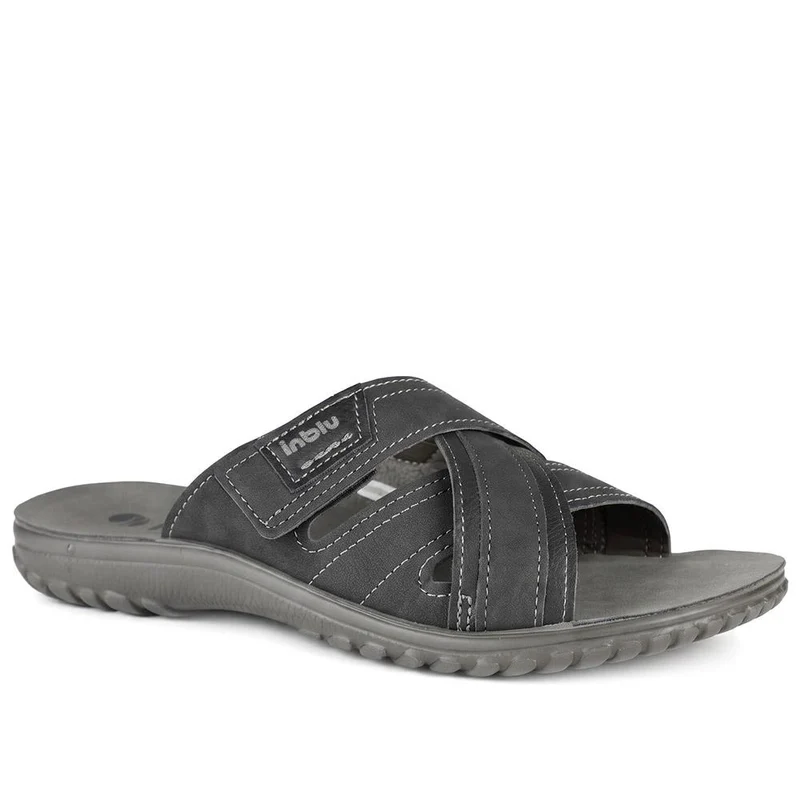 Inblu Crossed Touch Fasten Strap Mule Sandals - INB43040 / 330 333