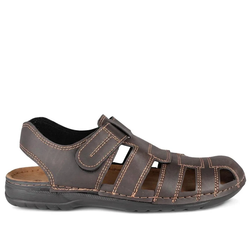Inblu Adjustable Closed Toe Sandals - INB43036 / 330 330 - Dark Brown