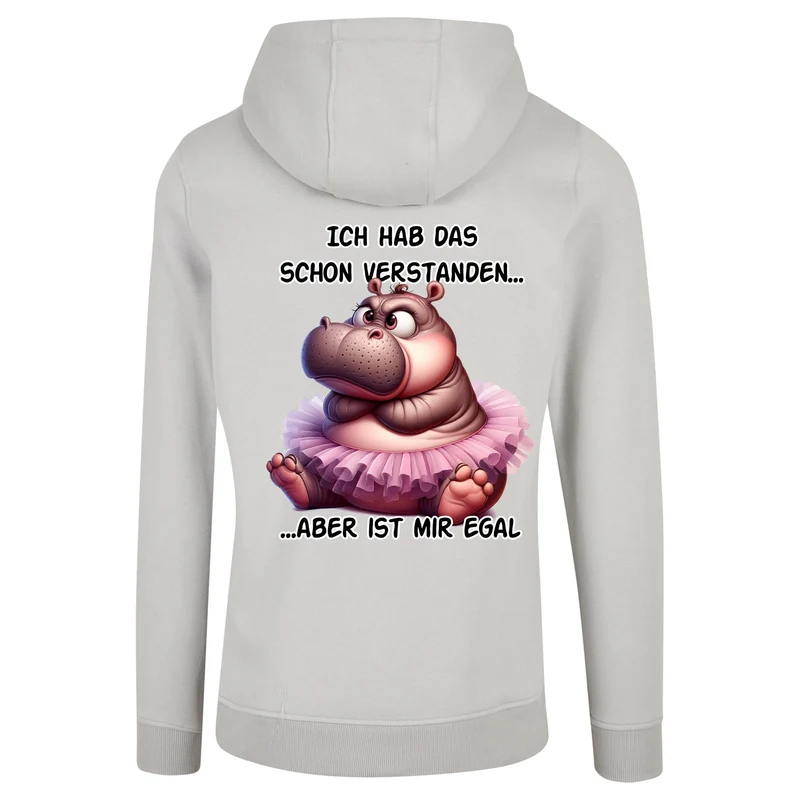 ZIP Hoodie - Ich hab das schon verstanden... Nilpferd