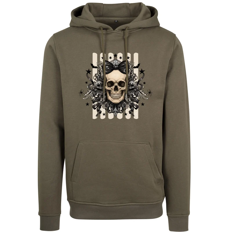 Hoodie - Black Ribbon Skull