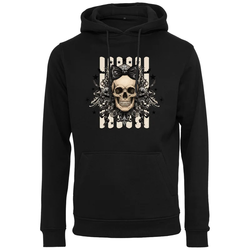 Hoodie - Black Ribbon Skull
