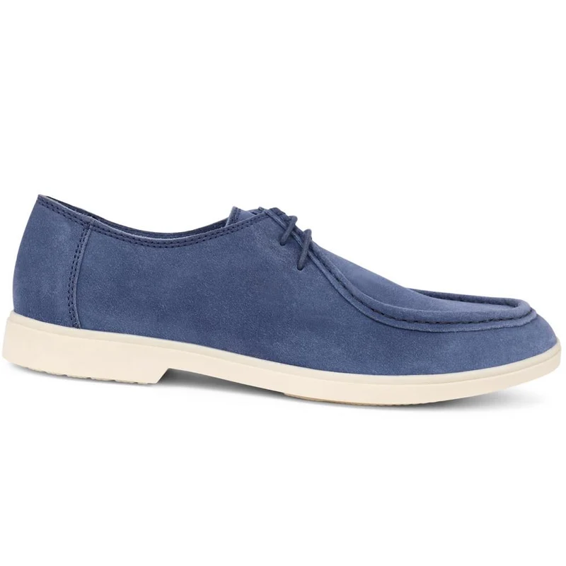 Lace-Up Leather Loafers - JFOOT39009 / 325 150 - Navy