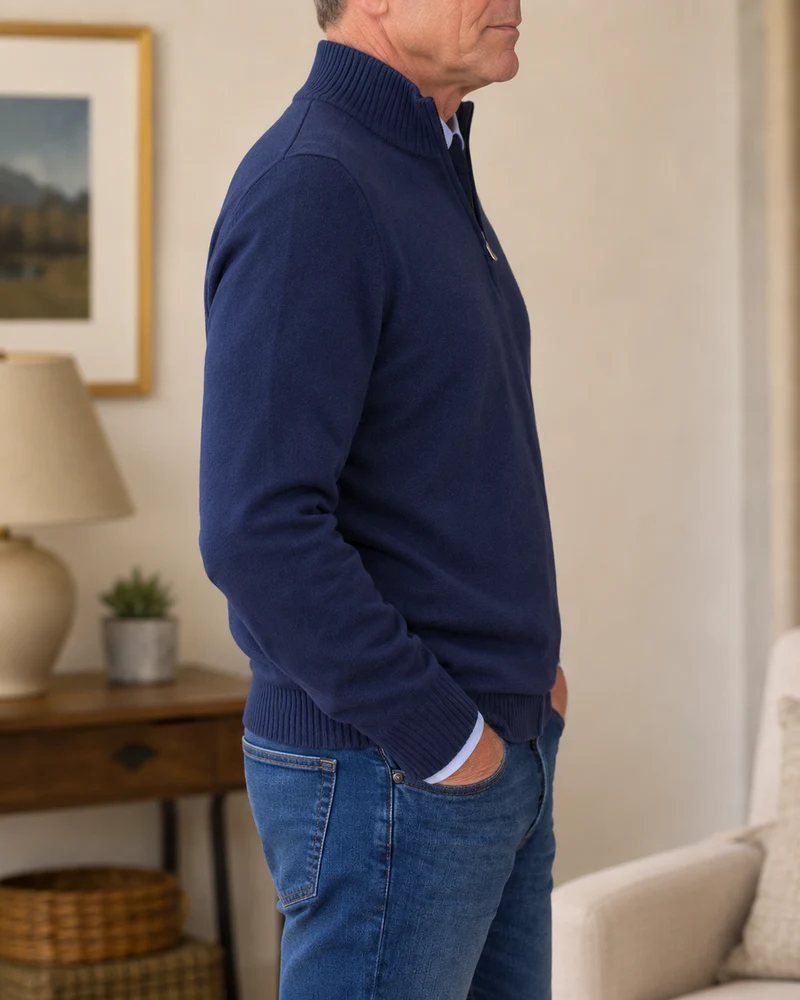 Abdel – Langarmpullover Mit Viertelreißverschluss