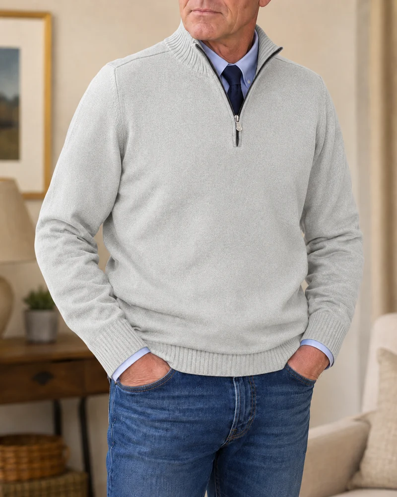 Abdel – Langarmpullover Mit Viertelreißverschluss