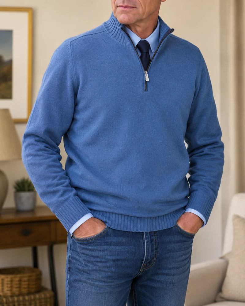 Abdel – Langarmpullover Mit Viertelreißverschluss