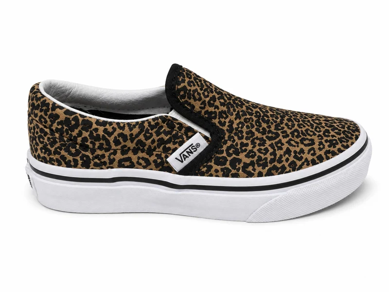 VANS Klassische Kinder-Sneaker zum Hineinschlüpfen | Leopardenmuster Schwarz