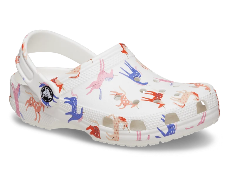 CROCS Klassischer Einhorn-Clog für Kinder – Weiß