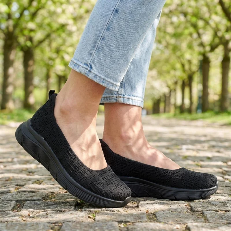 Easy Step In Comfort Wedge Shoes - BOJIE43018 / 329 291 - Black